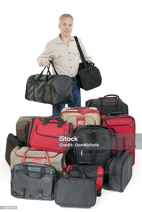 Man With A Lot Of Luggage Stock Photo Download Image Now Large