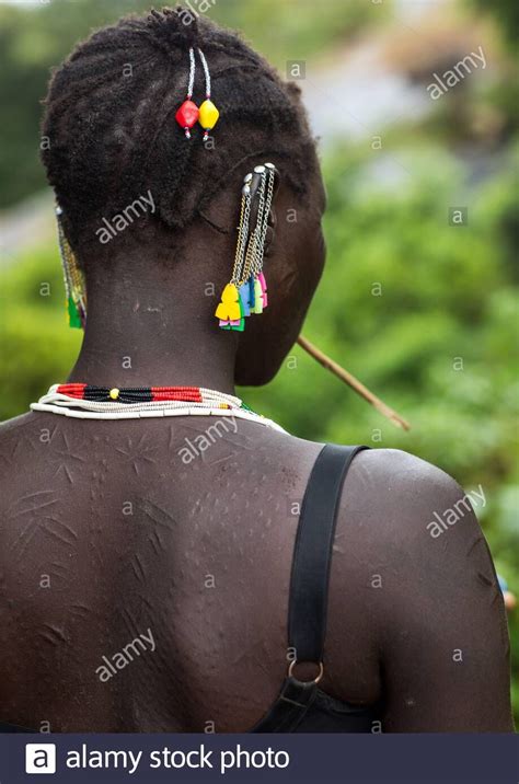 Download This Stock Image Larim Tribe Woman Scarifications In Her Back