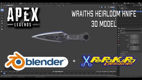Wraiths Heirloom Knife Apex Legends Blender Tutorial Youtube