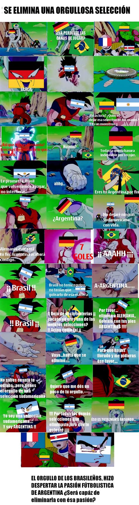 La cadena cartoon network decidió sacar de su programación para argentina el anime dragon ball super luego de recibir una queja por parte . Argentina vs Alemania Dragon Ball z meme - Taringa!