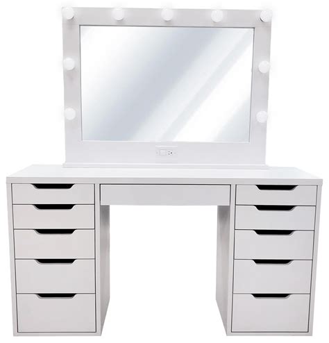 Phoenix Custom Furniture Glamour Vanities Glampro 2pc White Vanity With