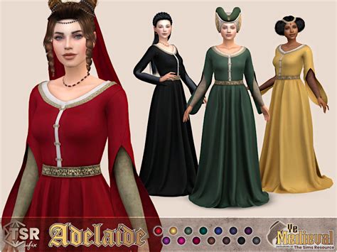 The Sims Resource Ye Medieval Adelaide Dress Sims Medieval