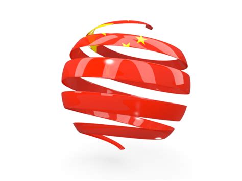 Round 3d Icon Illustration Of Flag Of China