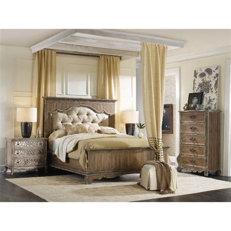 Hooker Furniture Chatelet 3 Piece King Upholstered Panel Bedroom Set In