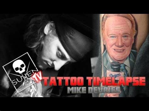 Tattoo Time Lapse Mike Devries Tattoos Dodger Announcer Vin Scully