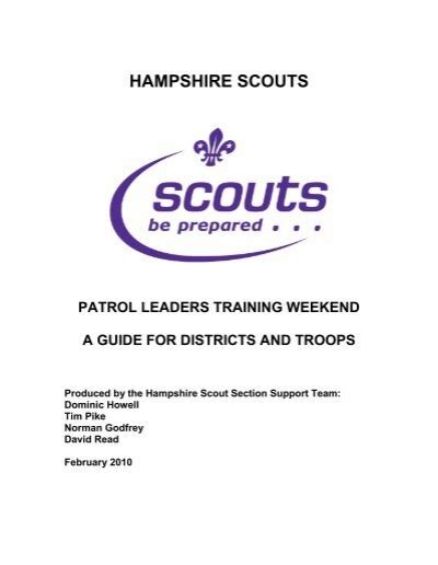 hampshire scouts patrol leaders training weekend a guide for