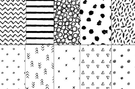 30 Hand Drawn Patterns By Vyshniakova Images On Creativemarket Hand