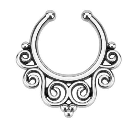 316 L Surgical Steel Zircon Fake Nose Ring Hoop Ring Nose Body Jewelry
