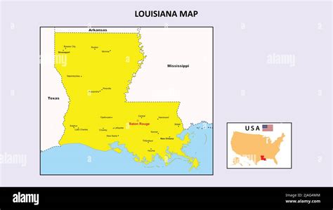Louisiana Map State And District Map Of Louisiana Stock Vector Image