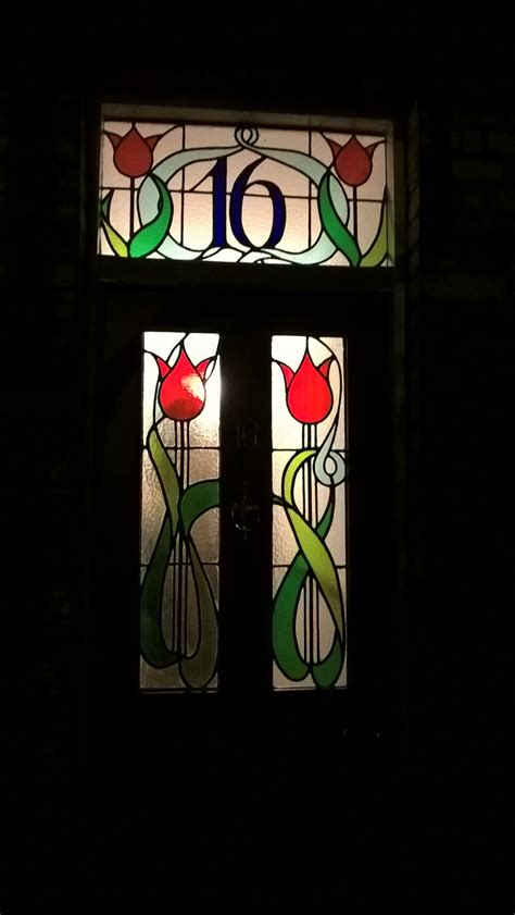 Art Nouveau Leaded Stained Glass Window Design Hurdy Gurdy Glass