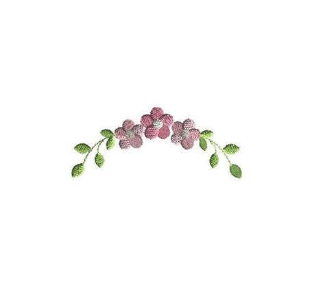 Flower Half Circle Border Machine Embroidery Design Instant Download