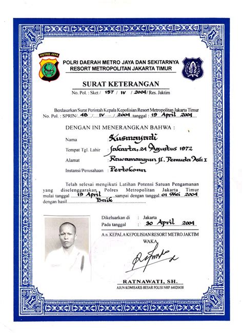 Contoh Sertifikat Satpam Gada Pratama Contoh Ijazah Satpam Asli My Images