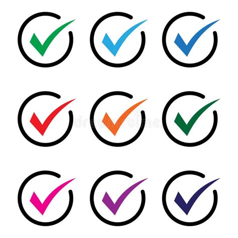 Set Of Colored Check Mark Icons Tick Symbol Tick Icon Vector