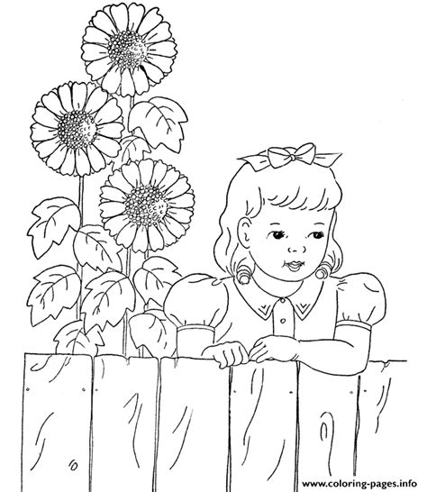 Cute Girl With Flowers Coloring Pages Printable