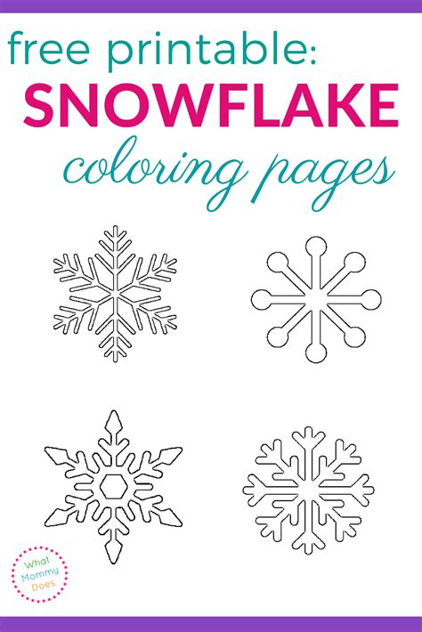 Free Printable Snowflake Coloring Pages What Mommy Does