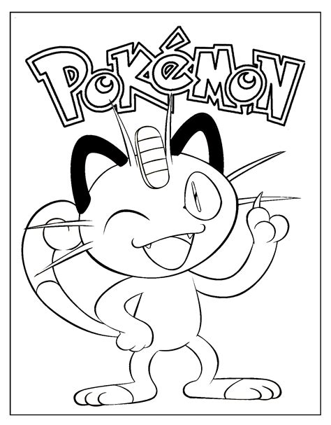 Meowth Pokemon Coloring Sheet Coloring Pages Pokemon Coloriage