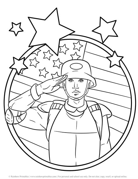 12 Free Us Military Army Soldier Coloring Pages For Kids Rainbow
