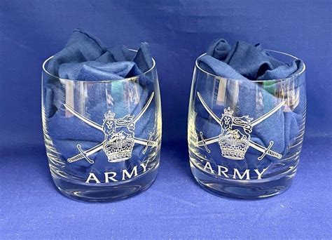 Uk Military Armed Forces Veterans Ts Engraved Whisky Glasses With Famous British Army Cap