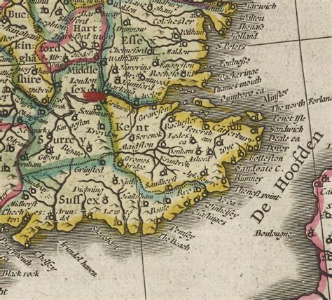 Color Vintage Map Of Great Britain 17th Century Fine Art Reproductio