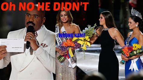 Steve Harvey Announces The Wrong Name For Miss Universe Youtube