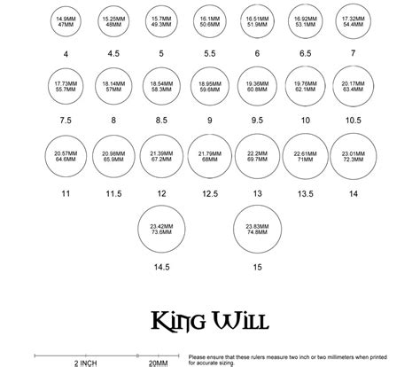 Find Your Ring Size King Will Rings