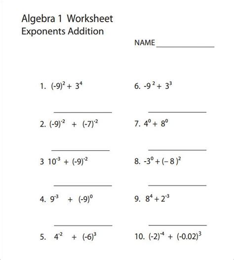 You may select the numbers to be represented with digits or in words. 8+ College Algebra Worksheet Templates - DOC, PDF | Free ...