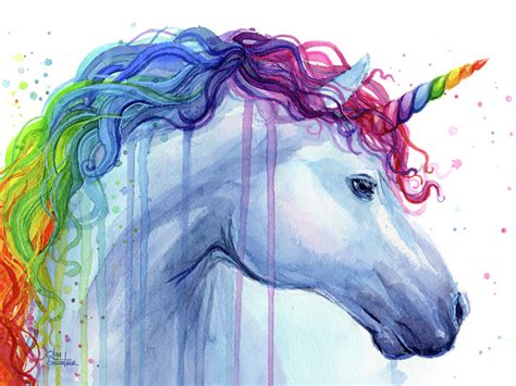 Rainbow Unicorn Watercolor Tank Top For Sale By Olga Shvartsur