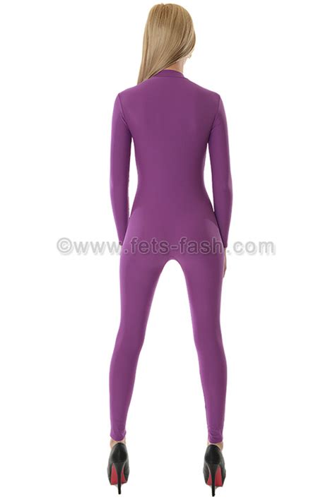 Catsuit With Front Zipper From Fets Fash In Elastane Lilac Flexible And