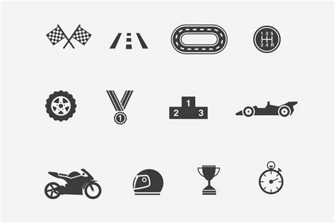 12 Racing And Car Icons Icons ~ Creative Market