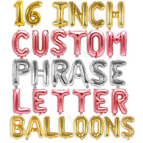 Buy Letter Balloons Custom Phrase 16 Inch Alphabet Letters And Numbers