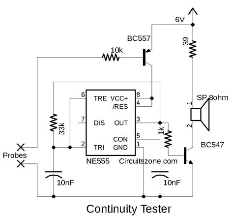 Continuity Tester Circuit Based Ic 555