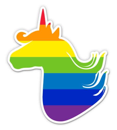 Gay Unicorn Pride LGBT Rainbow Flag 12 Vinyl Sticker Waterproof
