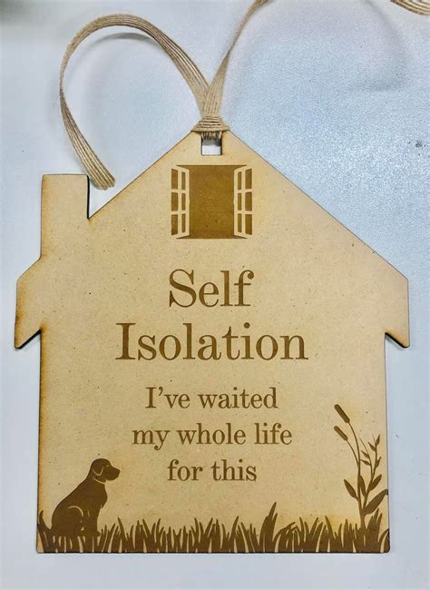 Self Isolation Door Hanger Bird Mdf Engraved