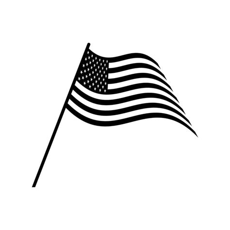 American Flag Vector Usa Flag Illustration In Black And White