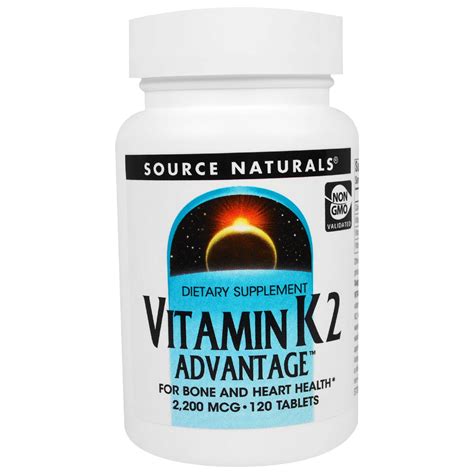 Which is the best vitamin k2 in australia? Source Naturals, Vitamin K2 Advantage, 2,200 mcg, 120 ...