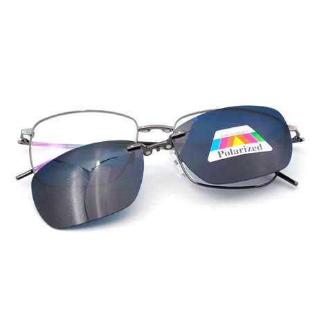 Mens Polarized Magnetic Clip On Sunglasses Glasses Frame Rx Retro Flexible Metal Sunglasses