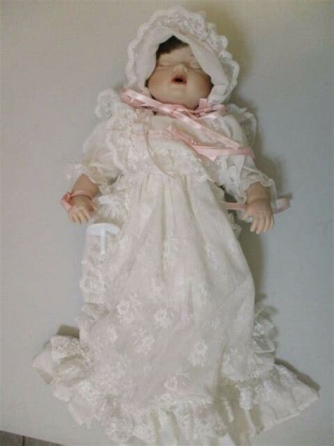Vintage Design Debut Sleeping Baby Christening Gown Dress Porcelain