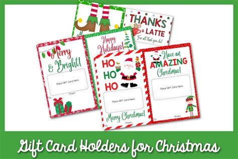 Printable Christmas Gift Card Holders