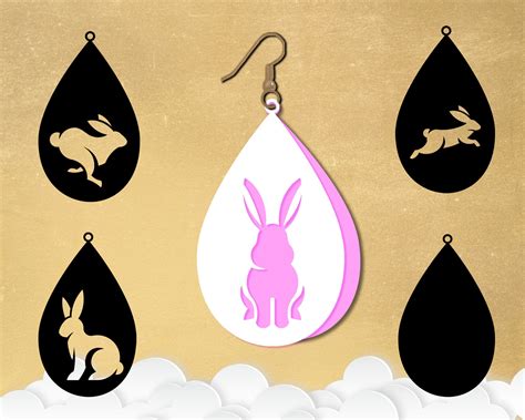 Easter earring svg Bunnies earrings svg easter bunny earring | Etsy