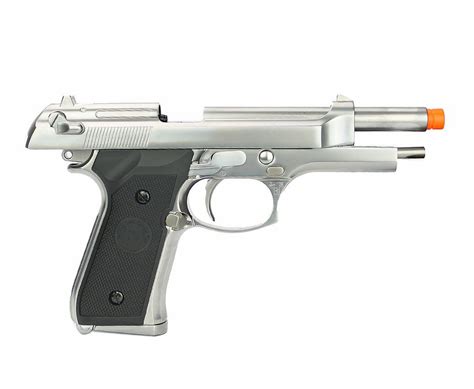 Pistola De Airsoft We Gás Gbb M92 Full Metal Blowback Cromada 6mm