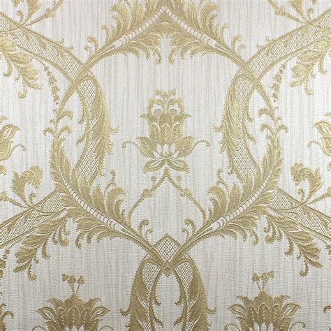 Milano Damask Glitter Wallpaper Cream Gold M95559