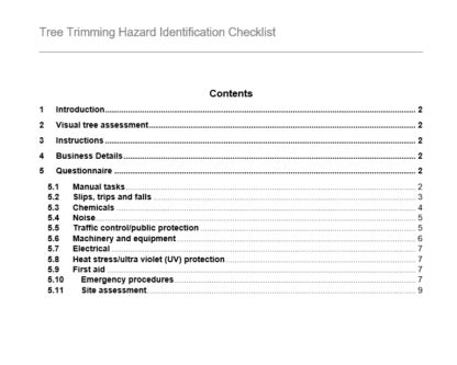 Checklist For Tree Trimming Hazard Identification Grcready