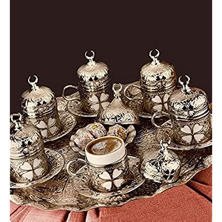 Amazon Com Set Of 6 Arabic Turkish Greek Coffee Mirra Porcelain Cups