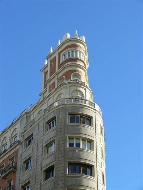 Top Of A Historic Building In Madrid Down Town Stock Image Image Of