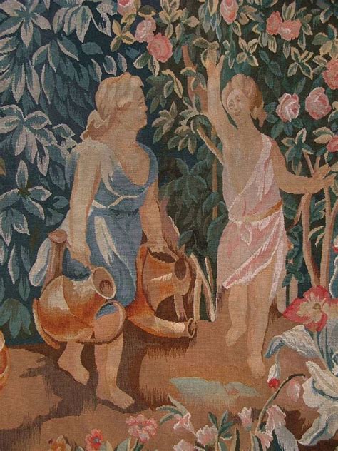 Each flower and leaf is diligently molded by hand. Aubusson Style Tapestry "Adam, Eve, Cain and Abel Outside the Garden of Eden" For Sale at 1stdibs