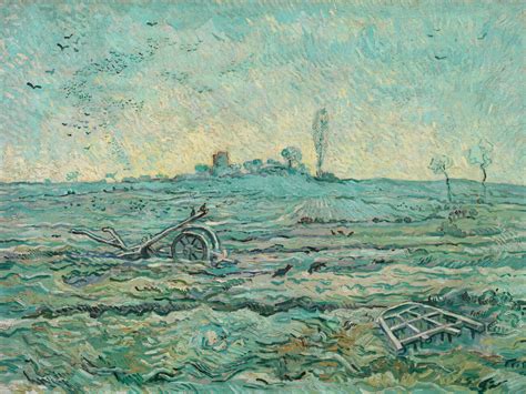 Snow Covered Field Vintage Winter Landscape Vincent van Gogh Reprodukce slavných obrazů na