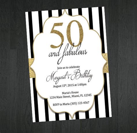 45 50th Birthday Invitation Templates Free Sample Example Format