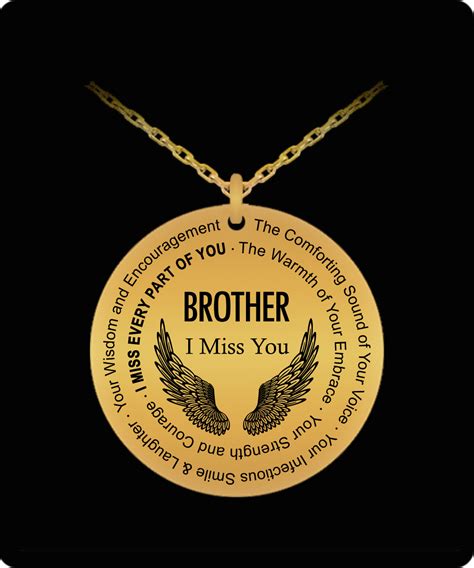 He will be truly missed and i will include him in my daily prayers. Brother Memorial Gift Necklace Angel Wings **Laser ...