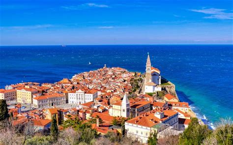 Download Wallpapers Piran Adriatic Sea Summer Tourism Travel To