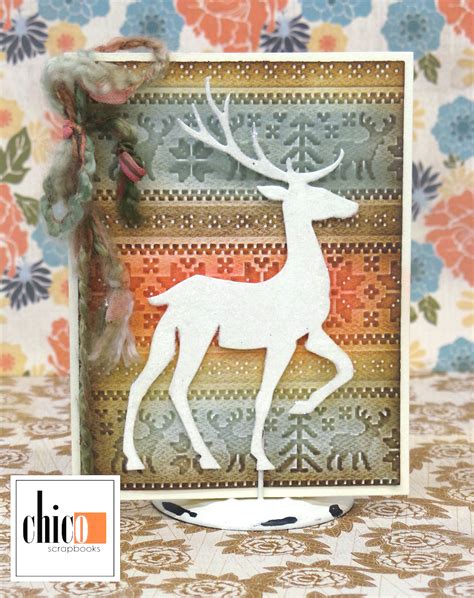 Tim Holtz Prancing Deer Die And Knit Set Embossing Folder By Sizzix A